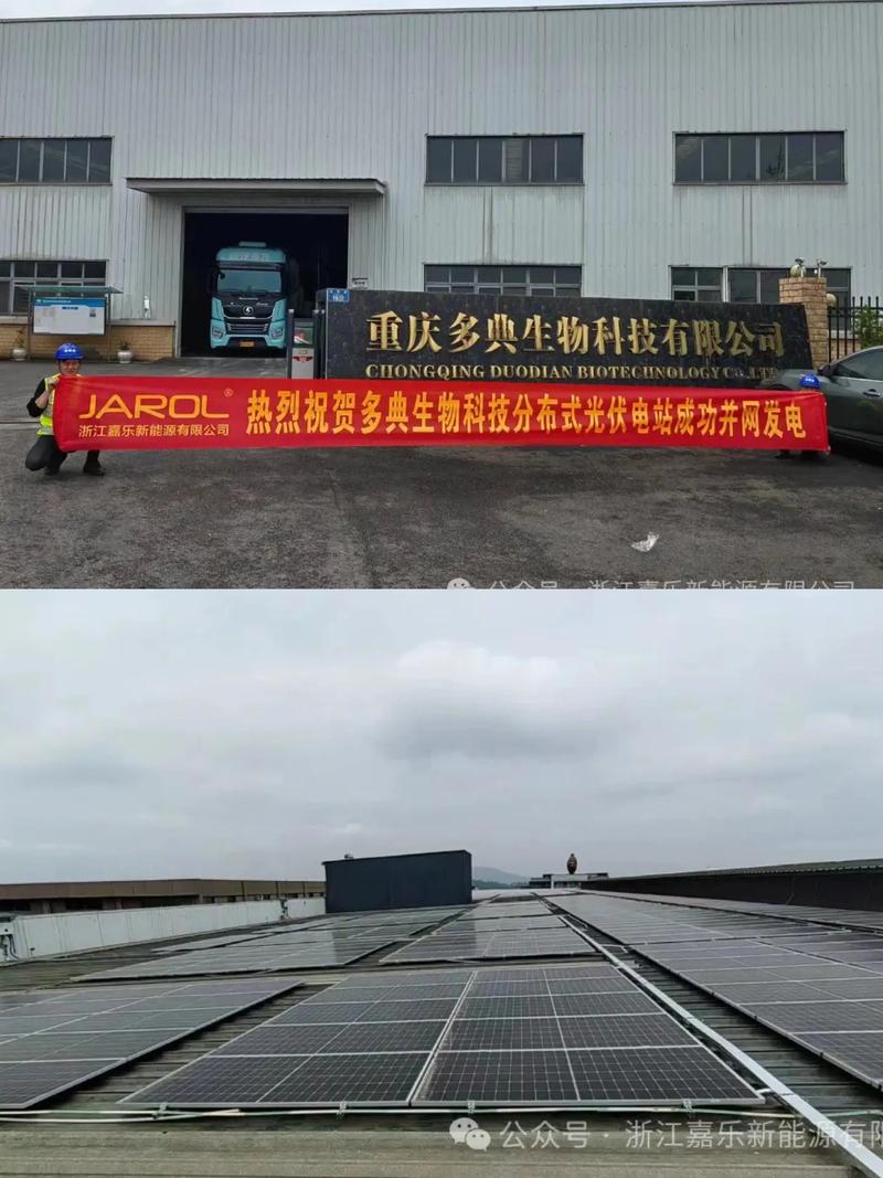 嘉乐新能源重庆公司投资承建的"多典生物科技分布式光伏电站"成
